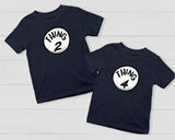 Custom Thing 1 Thing 2 Shirt, Personalised Boys and Girls T-Shirt, World Book Day Tops, Family Matching Youth Kids Tee, School Party Gifts
