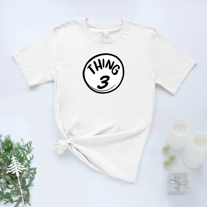Custom Thing 1 Thing 2 Shirt, Personalised Boys and Girls T-Shirt, World Book Day Tops, Family Matching Youth Kids Tee, School Party Gifts