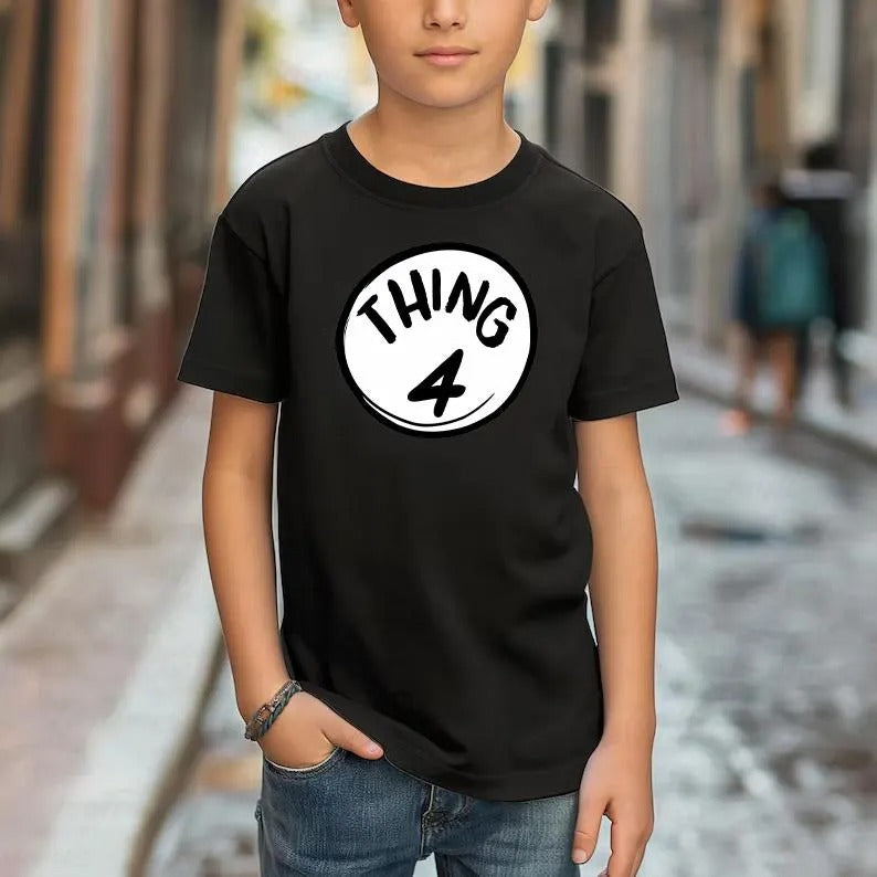 Custom Thing 1 Thing 2 Shirt, Personalised Boys and Girls T-Shirt, World Book Day Tops, Family Matching Youth Kids Tee, School Party Gifts