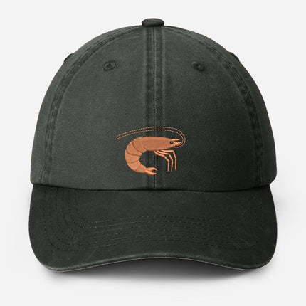 Shrimp Embroidered Baseball Hat, Vintage Style Dad Adjustable Strap Hat