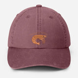 Shrimp Embroidered Baseball Hat, Vintage Style Dad Adjustable Strap Hat, Shrimp Prawn Fathers Day Hat, Seafood Lover Gifts, Fisherman Gifts