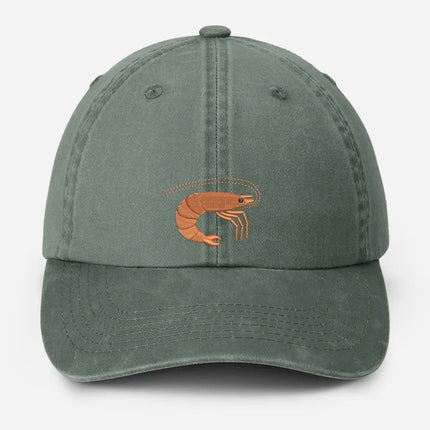 Shrimp Embroidered Baseball Hat, Vintage Style Dad Adjustable Strap Hat