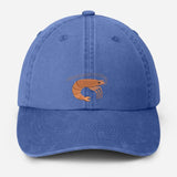 Shrimp Embroidered Baseball Hat, Vintage Style Dad Adjustable Strap Hat, Shrimp Prawn Fathers Day Hat, Seafood Lover Gifts, Fisherman Gifts
