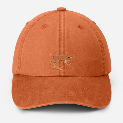 Shrimp Embroidered Baseball Hat, Vintage Style Dad Adjustable Strap Hat