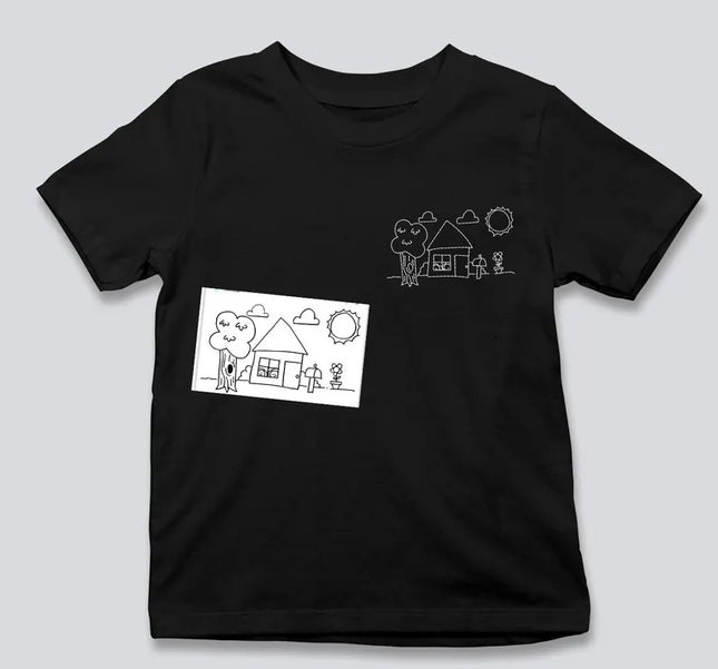 Personalised Embroidered Kids Drawing Photo Tshirt, Custom Actual Drawing Shirts, Children's Artwork Tshirt, Drawing Shirt, Gift for Kids