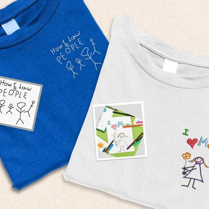Personalised Embroidered Kids Drawing Photo Tshirt, Custom Actual Drawing Shirts, Children's Artwork Tshirt, Drawing Shirt, Gift for Kids