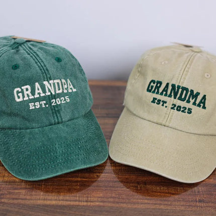 Embroidered Grandpa & Grandma Hats, Custom Est Date Baseball Hat, Mother's Day Gifts
