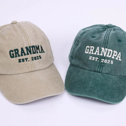 Embroidered Grandpa & Grandma Hats, Custom Est Date Baseball Hat, Mother's Day Gifts