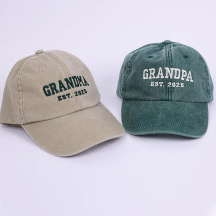 Embroidered Grandpa & Grandma Hats, Custom Est Date Baseball Hat, Mother's Day Gifts