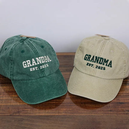 Embroidered Grandpa & Grandma Hats, Custom Est Date Baseball Hat, Mother's Day Gifts