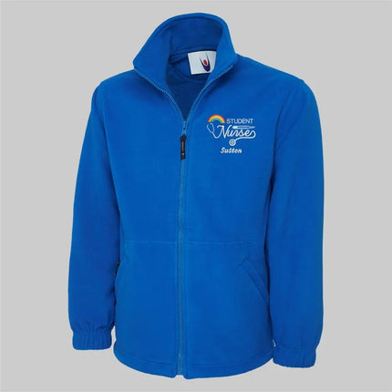 Custom Embroidered Nurse Fleece Jacket, Student Nurse Monogram Jacket, Rainbow Logo Zip Up Jacket, Healthcare Medical Worker Staff Uniform