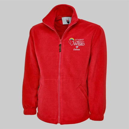 Custom Embroidered Nurse Fleece Jacket, Student Nurse Monogram Jacket, Rainbow Logo Zip Up Jacket, Healthcare Medical Worker Staff Uniform