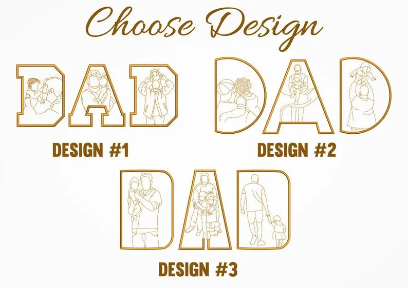 Personalised Dad Outline Portrait Sweatshirt, Custom Embroidered Photo Hoodies, Father's Day Gifts, Matching Family Gifts, Gifts for New Dad