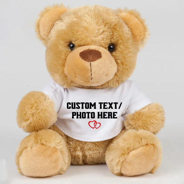 Custom Photo/Text Printed Teddy Bear Shirt – Personalised Teddy Bear Anniversary Gift, Christmas Gifts