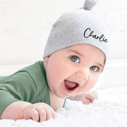 Personalised Printed Baby Hat with Name – Custom Beanie Hat Baby Shower Gift