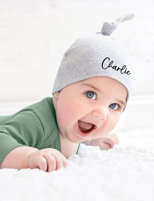 Personalised Printed Baby Hat with Name – Custom Beanie Hat Baby Shower Gift