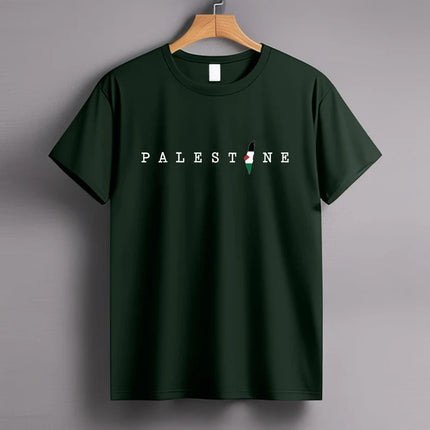 Palestine Name Printed T-Shirt, Palestine Flag Map Crewneck Shirt, Palestinians Matching Top, Muslim Solidarity Outfits