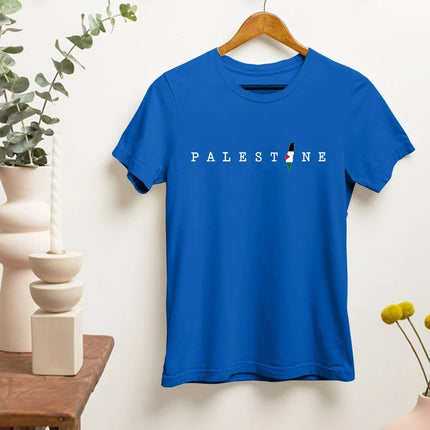 Palestine Name Printed T-Shirt, Palestine Flag Map Crewneck Shirt, Palestinians Matching Top, Muslim Solidarity Outfits