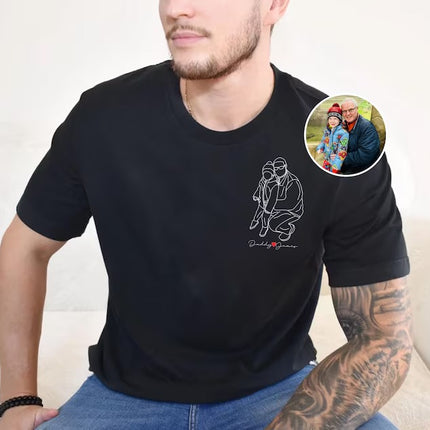 Personalized Dad Portrait from Photo T-Shirts Father’s Day Gift