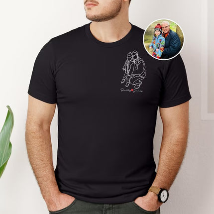 Personalized Dad Portrait from Photo T-Shirts Father’s Day Gift