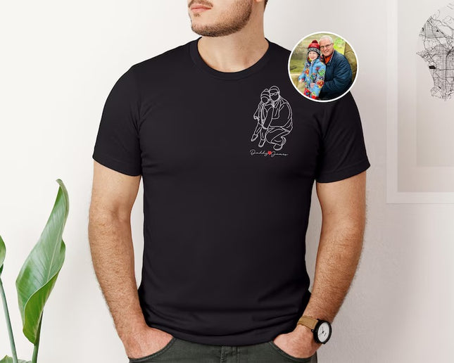 Personalized Dad Portrait from Photo T-Shirts Father’s Day Gift