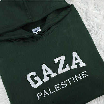 Palestine Gaza Embroidered Hoodie – Unisex Gaza Pullover Jumper