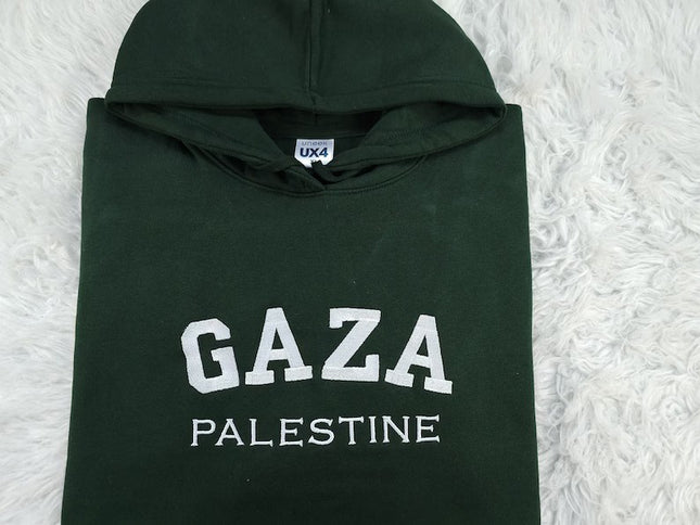 Palestine Gaza Embroidered Hoodie – Unisex Gaza Pullover Jumper