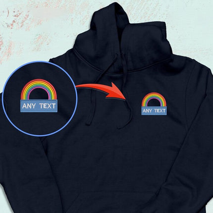 National Heroes Rainbow Embroidered Hoodie – Custom Monogram Embroidered Hoody