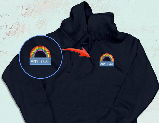 National Heroes Rainbow Embroidered Hoodie – Custom Monogram Embroidered Hoody
