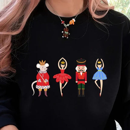 Christmas Nutcracker Sweatshirt, Christmas Family Matching Sweatshirt, Sugar Fairy Printed Jumper, Xmas Adults Kids Jumper, Christmas Gifts