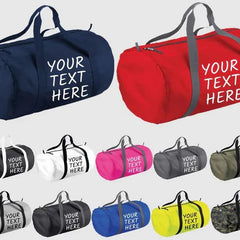 Custom Gym Barrel Bag, Personalised Text Sport Bag, Men Gym Workout Packaway Barrel Bag, Family Picnic Party Storage Duffle Bag, Custom Gift