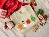 Christmas Gingerbread Cookies Sweatshirt, Xmas Family Matching Printed Sweater, Christmas Holidays Adults Kids Sizes Jumpers, Xmas Eve Gifts