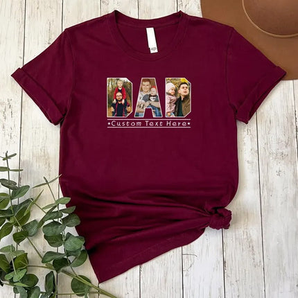 Personalized Father's Day Shirt for Dad, Custom Family Photo Dad T Shirt, Father's Day Gift for Grandpa, Dad Birthday Tee Tops, Gift for Him