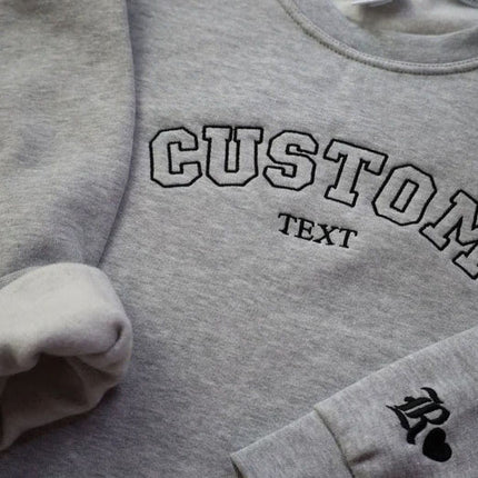 Custom Text Embroidered Sweater, Personalised Text/Quote Sweatshirt, Comfy Adults Jumper, Memorial Gift for Loved Ones, Couple Matching Tops