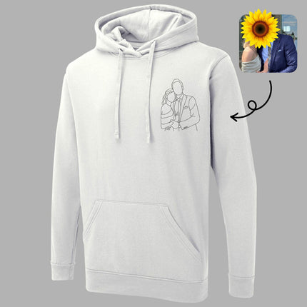 Custom Photo Hoodie, Embroidered Dog Outline Sketch on Jumper, Personalised Pet Portrait From Picture Sweatshirt, Dog Mom Hoody, Couple Gift