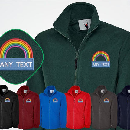Embroidered Rainbow Medical Fleece, Personalised National Heroes Workers Hospital Monogram Zip Fleece Jacket, Custom Healthcare Outerwear
