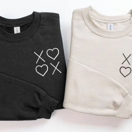 XOXO Valentines Day Sweatshirts, Embroidered XOXO Monogrammed Jumpers for Women, Cute Valentines Sweatshirt, Memorial Gifts for Girlfriend