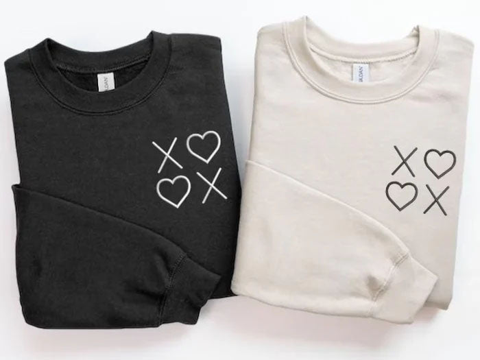 XOXO Valentines Day Sweatshirts, Embroidered XOXO Monogrammed Jumpers for Women, Cute Valentines Sweatshirt, Memorial Gifts for Girlfriend