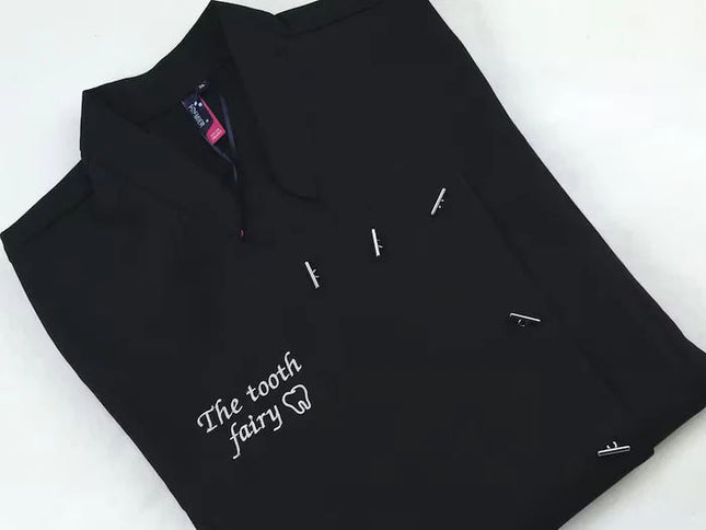 Custom Embroidered Beauty Tunic, personalised Logo with Text Tunics, Salon Uniform