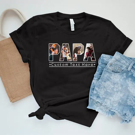 Personalized Father's Day Shirt for Dad, Custom Family Photo Dad T Shirt, Father's Day Gift for Grandpa, Dad Birthday Tee Tops, Gift for Him