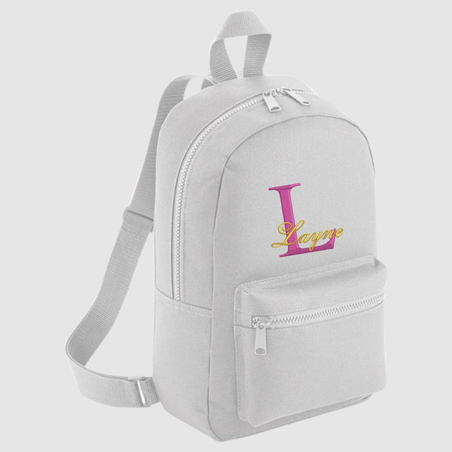 Personalised Kids School Backpack, Custom Name/Initial Embroidered Rucksack, Pre School Children Backpacks, Kids and Toddlers Nursery Bag