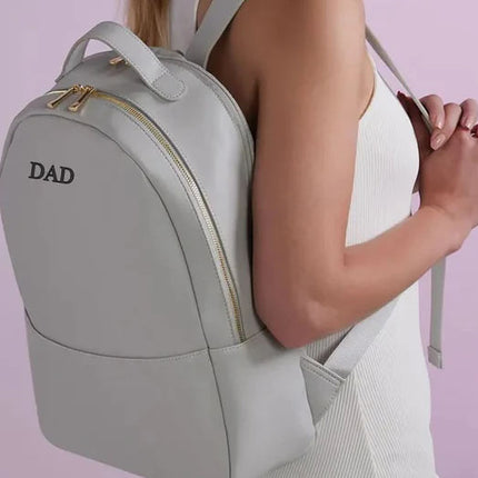 Customised Name & Initial Backpack, Engraved Monogram Leather Backpack, Women Travel Hand Bag, Personalised Gift for Her, Best Birthday Gift