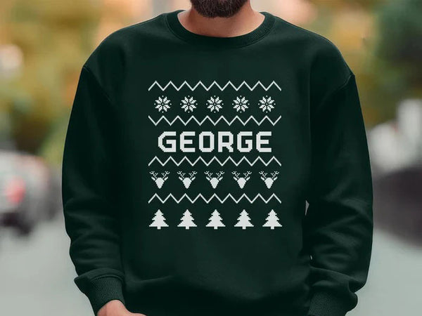 Personalised Christmas Sweatshirt, Custom Name Printed Xmas Jumper, Christmas Couple Matching Sweater, Xmas Party Adults Top, Christmas Gift.