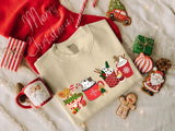 Christmas Coffee Sweatshirt, Xmas Gingerbread Printed Sweater, Christmas Adults Kids Sizes Jumper, Christmas Ice Coffee Tops, Xmas Eve Gifts