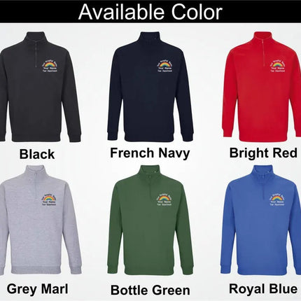 Personalsied Rainbow Nurse Quarter Zip Sweatshirt, Embroidered Hospital / Department Name Zip Sweaters, Nursing Gifts, Medical Students Gift