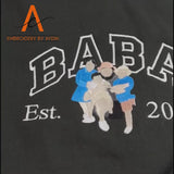 Personalised Photo Sweatshirt for Dad, Embroidered Sketch from Picture Jumper, Custom Dad Est Year Sweater, Family Matching Fathers Day Tops