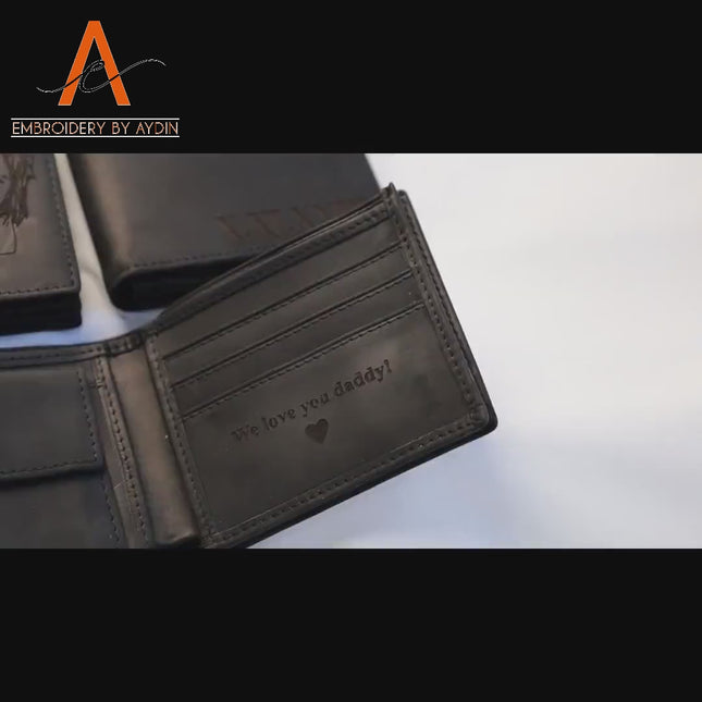 Personalised Valentines Day Gift, Engraved Leather Wallets For Him, Anniversary Gift