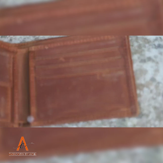 Personalised Portrait Leather Dad Wallet, Gift for Father's Day, New Dad Baby Announcement Gifts, Father Wallet, Handwriting Engraved Wallet