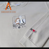 Personalised Portrait Photo Dad Hoodie, Embroidered Sketch from Picture Hooded Sweater, Album Cover Custom Sketch Jumper, Father's Day Gifts