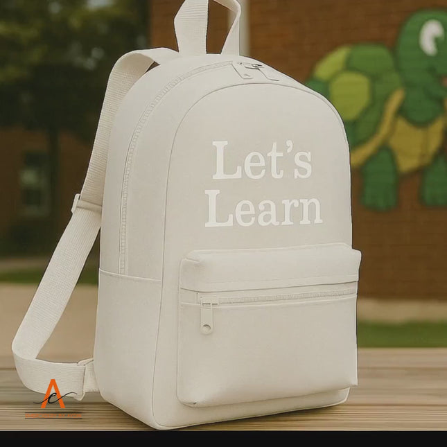 Embroidered Lets Learn Backpack Printed – Kids Best Rucksack Back to School Gift Idea